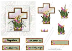 Cross and Tulips Easter or Sympathy