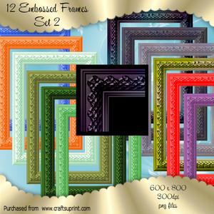 12 Embossed Frames Set 2
