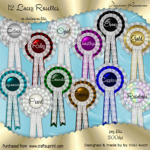 12 Lace Rosettes