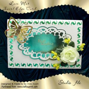 Lace Mat Swirl Edge Card Ss