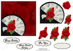 Red Rose White Fan