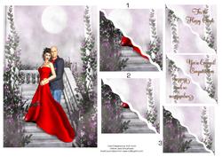 Couple in Red Wedding/engagement Card