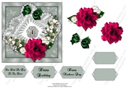 Diamonds with Hot Pink Rose