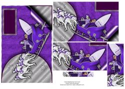 Purple Australian Christmas Pyramid Card
