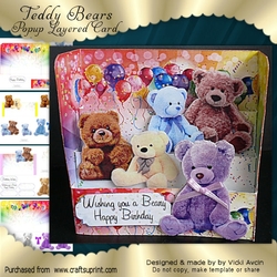 Teddy Bear Birthday Pop Up Layer Card