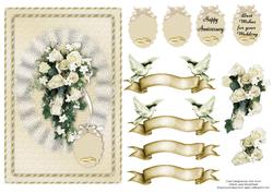 White Rose Bouquet Wedding or Anniversary Card