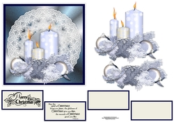 Blue Snowflake Candle Christmas Doily