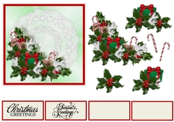 Holly and Present Christmas Doily
