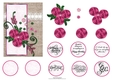 Pink Roses Floral on Hessian Quilled Look