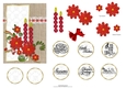 Christmas Floral on Hessian Quilled Look
