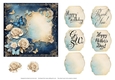 Blue with White Rose Journal Style