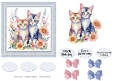Watercolour Floral and Cats 4