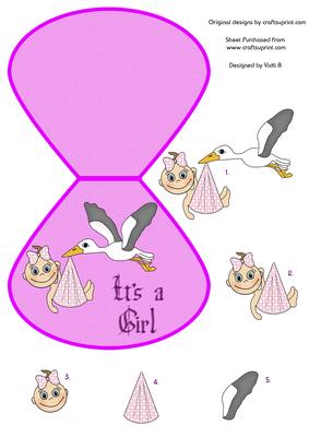 Baby Girl Wobble Card