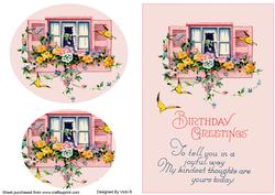 Oval Pyramage Birthday Card Front