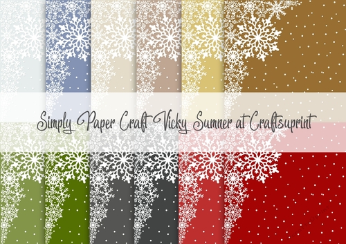 Christmas 5 Snowflake Single Corner Digital Paper