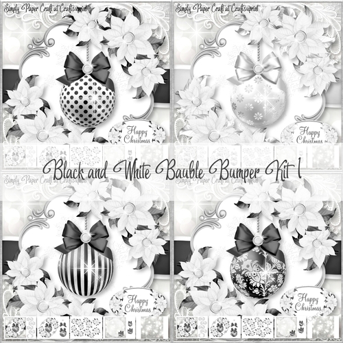 Black and White Bauble Bumper Kit 1
