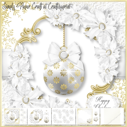 White and Gold Bauble 1