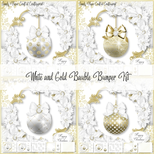 White and Gold Bauble Bumper Kit