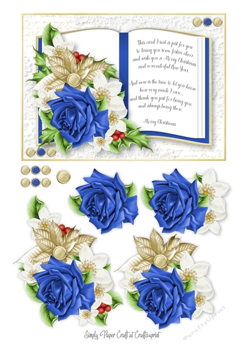 Open Book Christmas Floral 2
