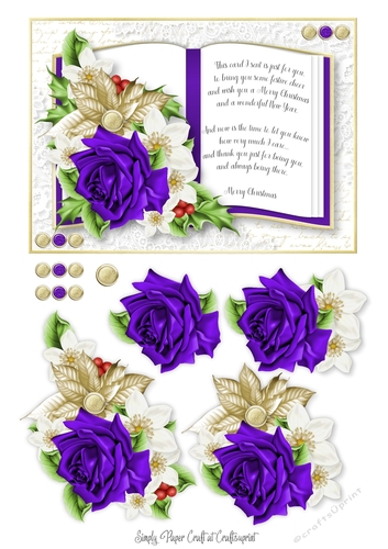 Open Book Christmas Floral 4