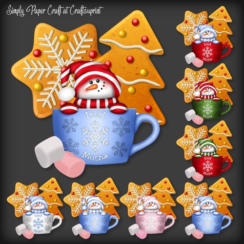 Snowman and Gingerbread Cookie Clipart