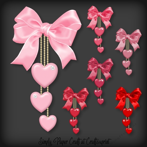 Bow and Heart Dangle