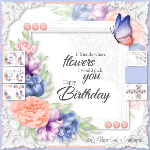 Floral Word Art Birthday 4
