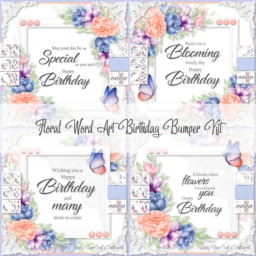 Floral Word Art Birthday Bumper kit