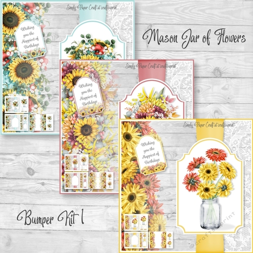 Mason Jar of Flowers Bumper Kit 1