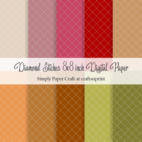 Apple Orchard Diamond Stiches 8x8 inch Digital Paper