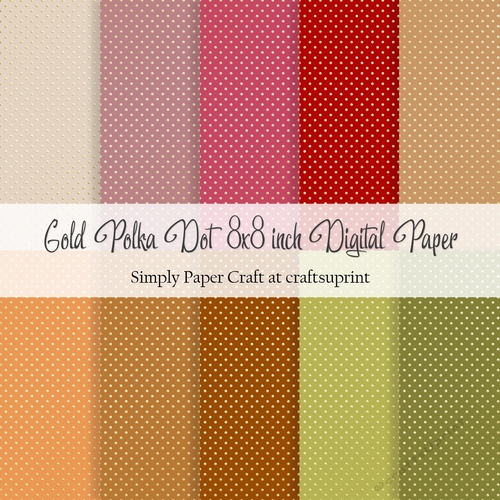 Apple Orchard Gold Polka Dot 8x8 inch Digital Paper