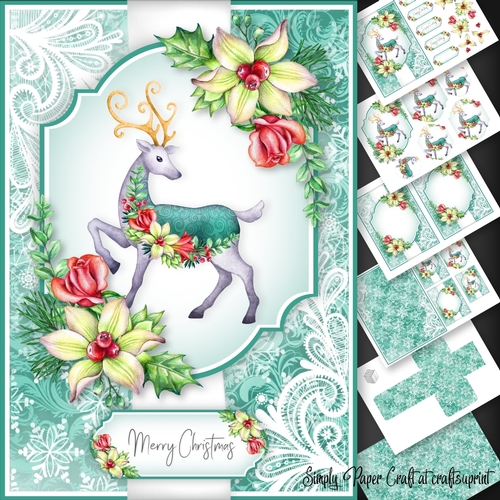 Reindeer 7x5 inch No 1