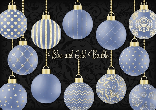 Blue and Gold Bauble
