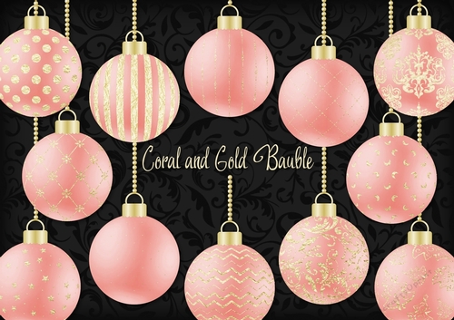 Peach and Gold Bauble