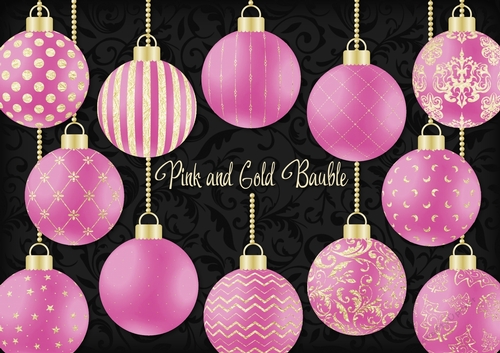 Pink and Gold Bauble
