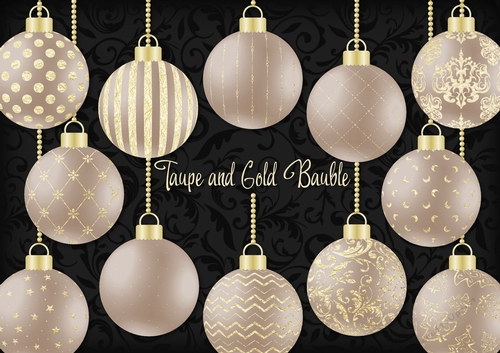 Taupe and Gold Bauble