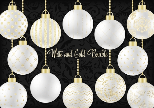White and Gold Bauble
