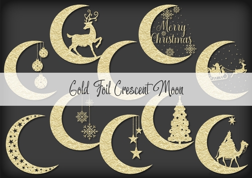 Gold Foil Crescent Moon