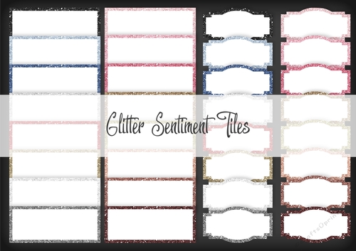 Glitter Sentiment Tiles