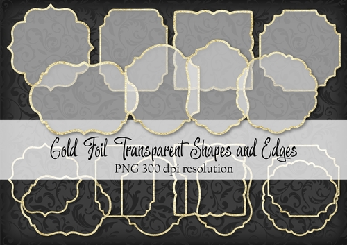 Gold Foil Transparent Shapes and Edges