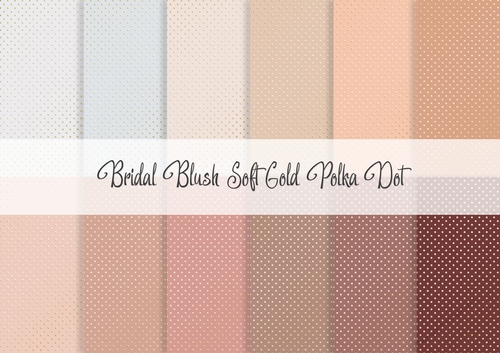 Bridal Blush Soft Gold Polka Dot Digital Paper