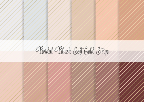 Bridal Blush Soft Gold Stripe Digital Paper