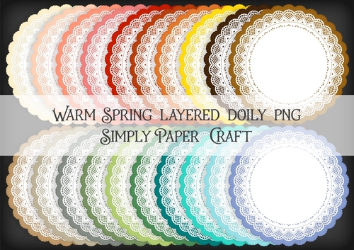 Warm Spring Layered Doily PNG