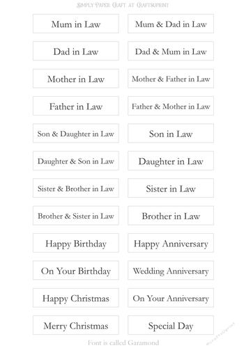 In Laws Sentiment Sheet 1