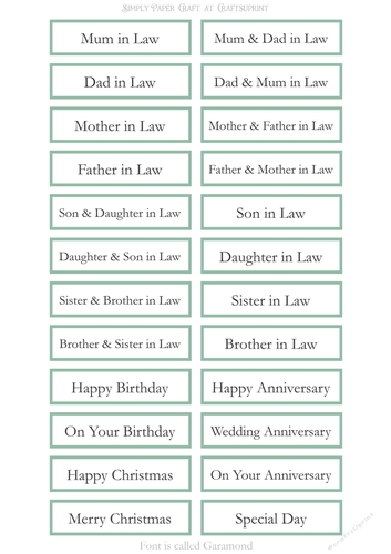 In Laws Sentiment Sheet 6