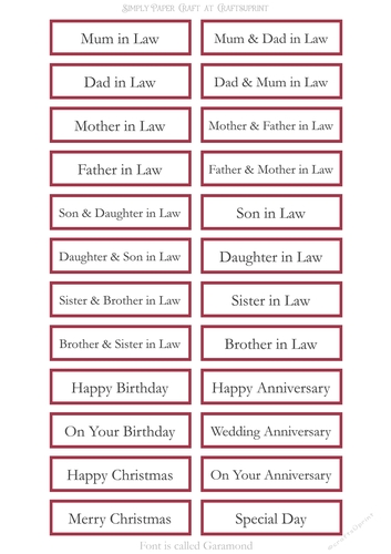In Laws Sentiment Sheet 8