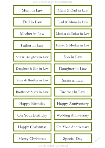 In Laws Sentiment Sheet 10