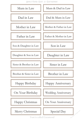 In Laws Sentiment Sheet 17