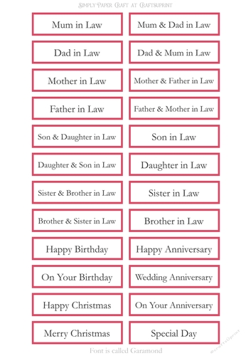 In Laws Sentiment Sheet 24