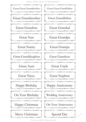 Great Relatives Sentiment Sheet 3